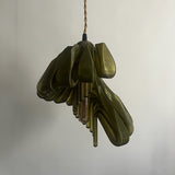 Arise Pendant Light — Modern Sculptural Kitchen Island & Dining Pendant, Translucent Faceted Shade, Amber Edison Bulb