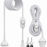 Pendant Cord Kit — Plug-In Hanging Light Cord with E26 Socket & Inline Switch, 5 Finishes