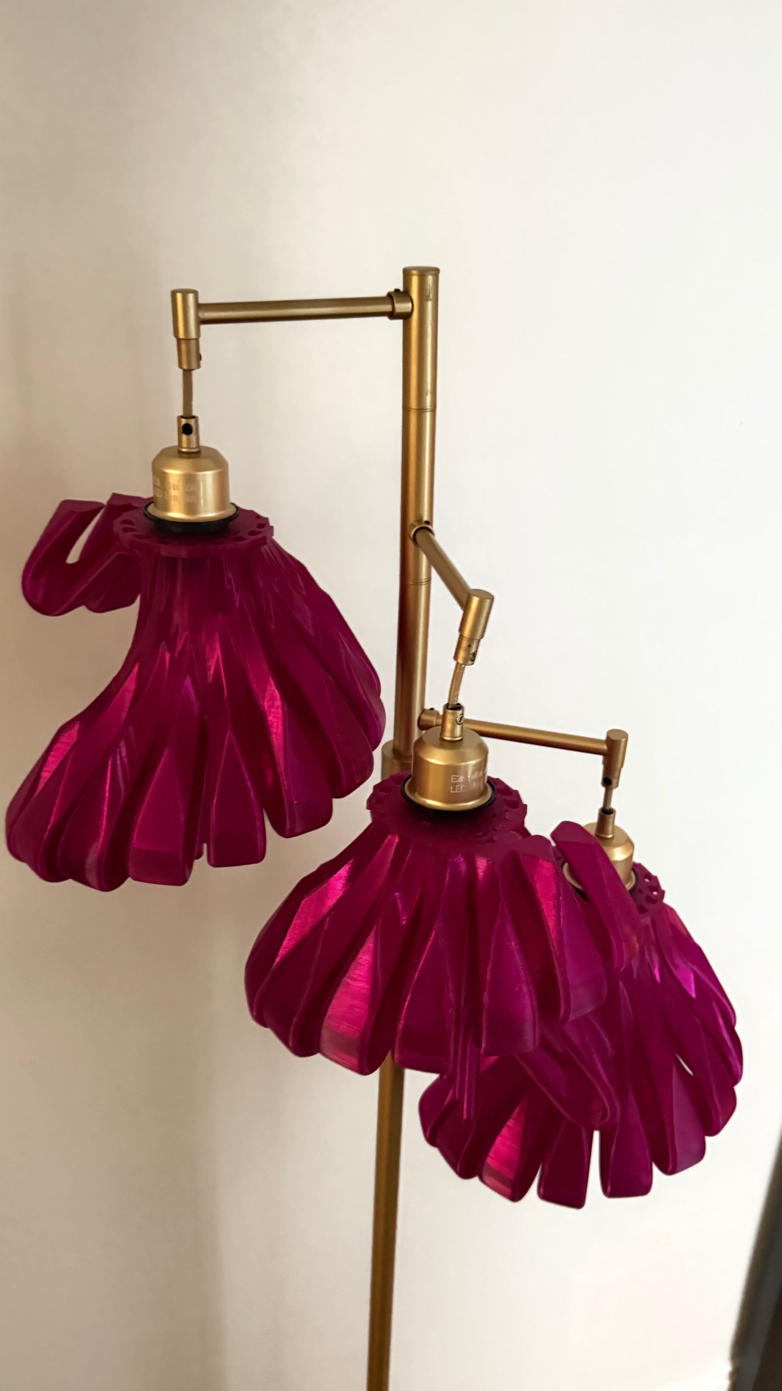 Arise Arbor Floor Lamp with three pink shades