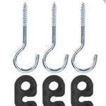 Included ceiling hooks and cord grips