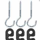 Included ceiling hooks and cord grips