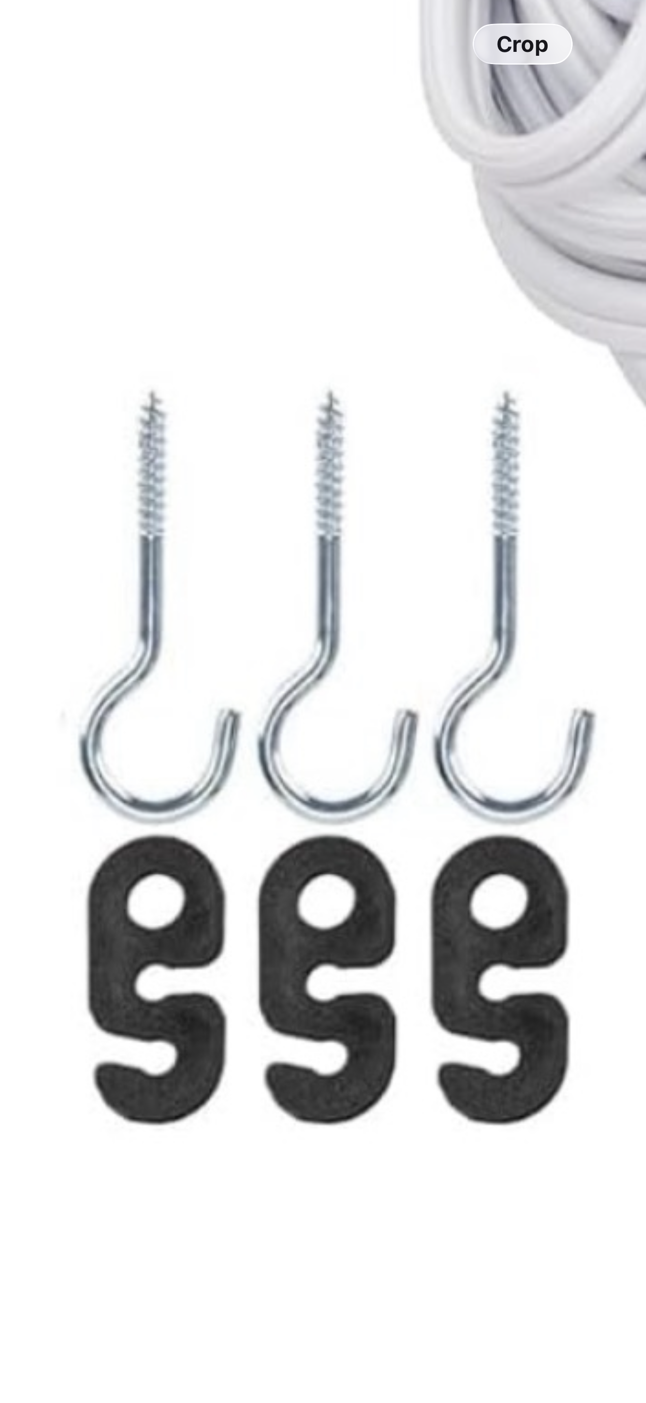 Included ceiling hooks and cord grips