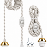 Pendant Cord Kit — Plug-In Hanging Light Cord with E26 Socket & Inline Switch, 5 Finishes