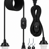 Pendant Cord Kit — Plug-In Hanging Light Cord with E26 Socket & Inline Switch, 5 Finishes