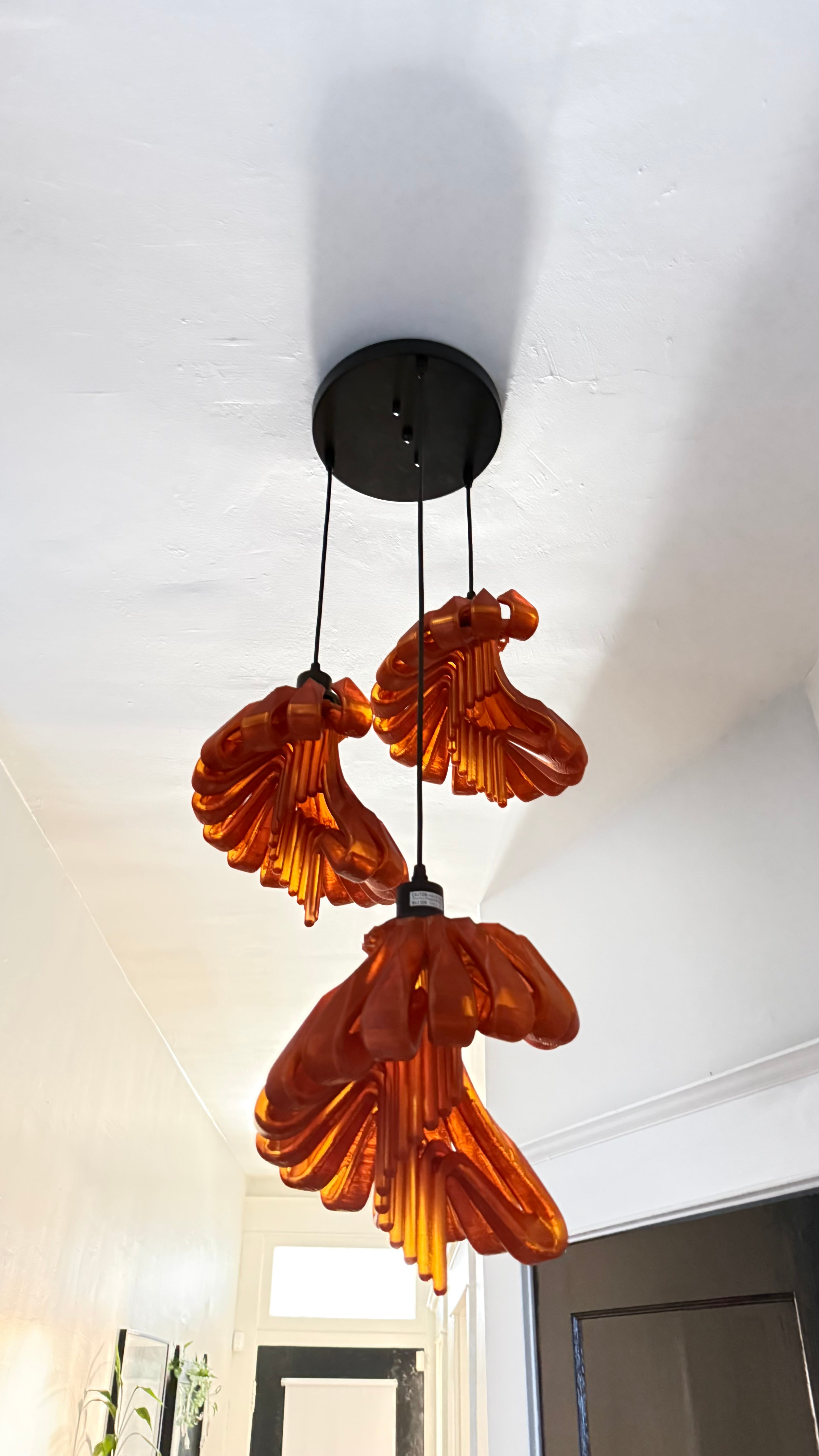 Arise Hardwired Cluster, 3 shades, installed in a hallway