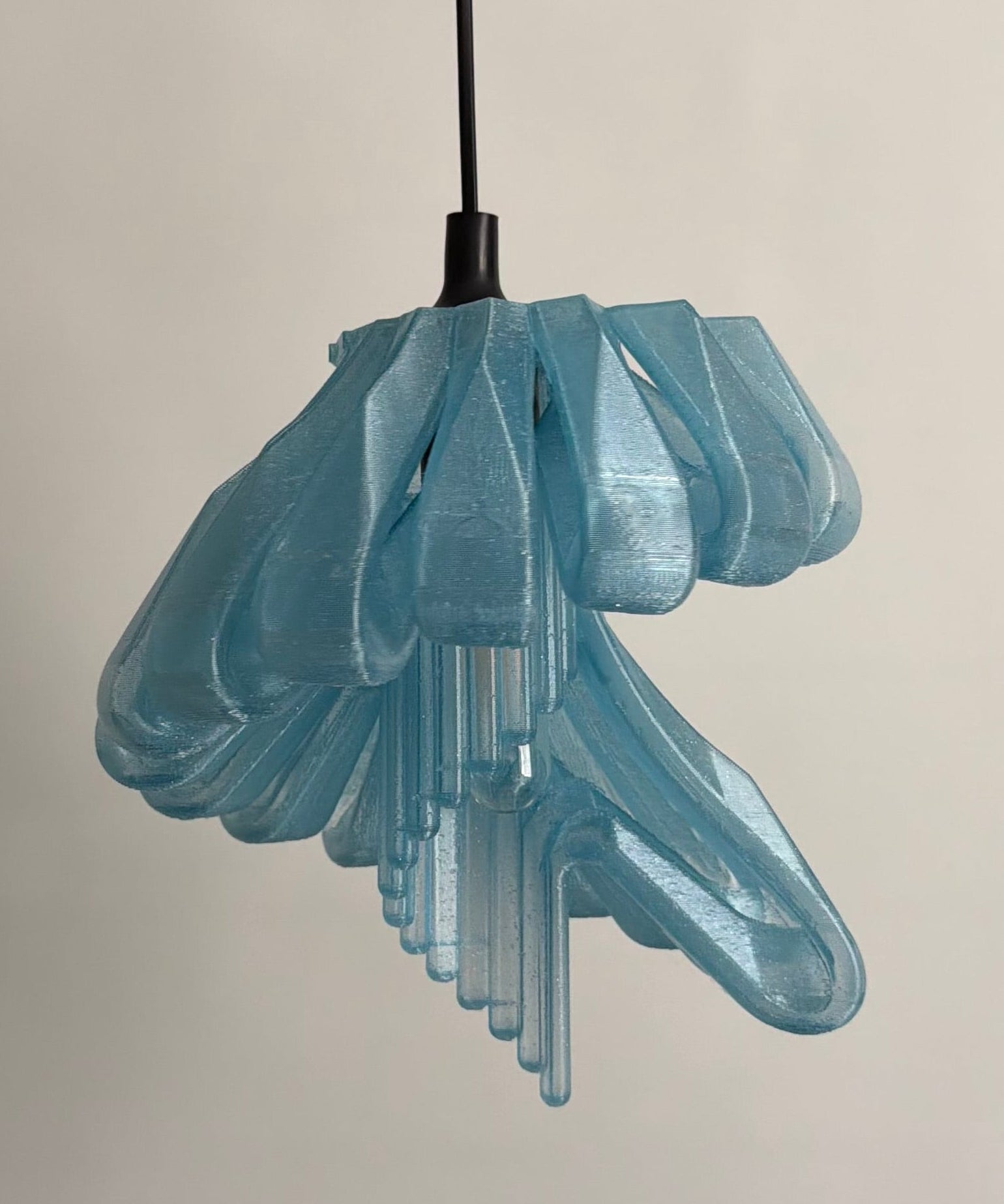 Arise Pendant Light — Modern Sculptural Kitchen Island & Dining Pendant, Translucent Faceted Shade, Amber Edison Bulb