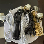 All five Pendant Cord Kit finishes laid out together