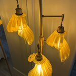 Arise Arbor Floor Lamp, amber shades lit