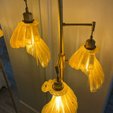 Arise Arbor Floor Lamp, amber shades lit