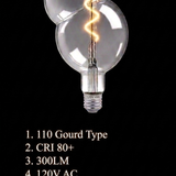Gourd-Smoke Glass LED Bulb — E26 Dimmable