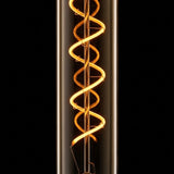 Amber Column filament bulb lit, showing the spiral filament running the length of the tube